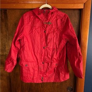 Ralph Lauren red hooded waxed cotton Jacket